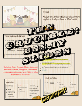 Preview of The Crucible: Essay Slides