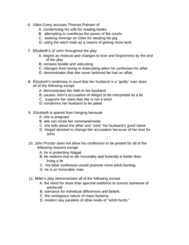 Crucible Literature Guide Teacher Answer Key