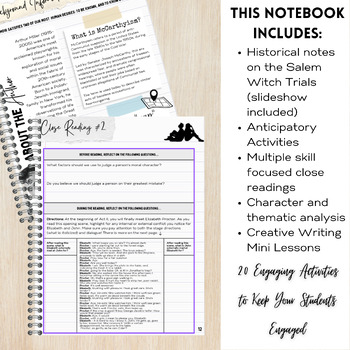 The Crucible Full Teaching Unit Printable Interactive Notebook | TPT