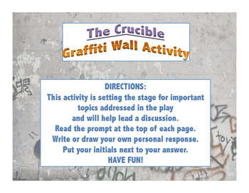Preview of The Crucible Graffiti Wall Introduction Activity