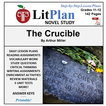 Preview of The Crucible LitPlan Novel Study Unit, Activities, Questions, Test