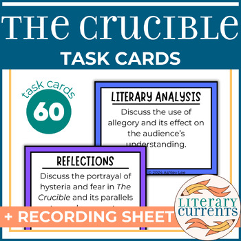 Preview of The Crucible | Miller | Analytical Task Cards | Recording Sheet | AP Lit HS ELA