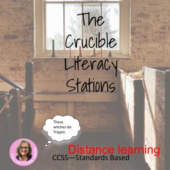 Preview of The Crucible Novel Study Literacy Stations Digital Google Slides ™