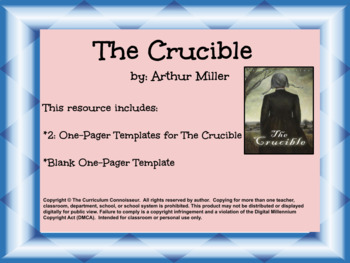 Preview of The Crucible:  One Pager Project