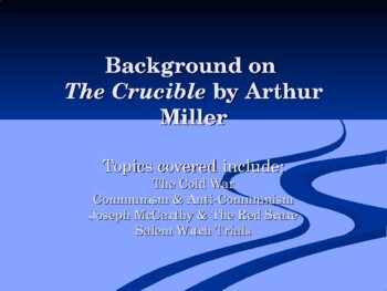 The Crucible - PPT - Background Info by The English Teacher | TPT