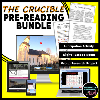 Preview of The Crucible PRE-READING BUNDLE | Anticipation Activity, Digital Escape Room