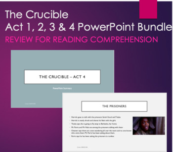 Preview of The Crucible PowerPoint Summary Bundle Act 1, 2, 3 and 4