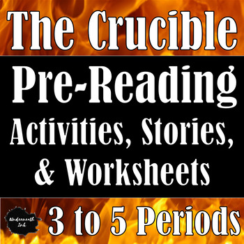 Preview of The Crucible Pre-Reading Activities, Stories, and Worksheets