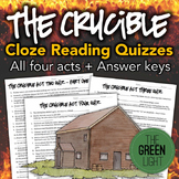 The Crucible Quizzes and Cloze Reading Activities, Worksheets