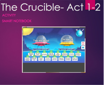 Preview of The Crucible SmartLab SmartNotebook Sort Activity on Hysteria -Arthur Miller