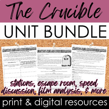Preview of The Crucible Unit Growing Bundle: Engaging Activities - Stations, Escape Room