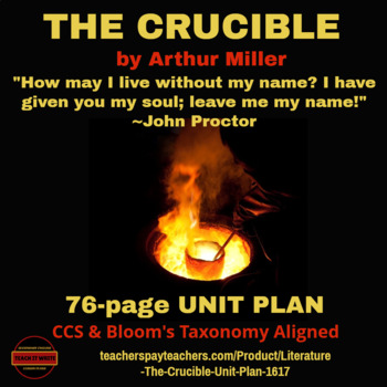 Preview of The Crucible Unit Plan: CCSS Teaching Plans, Lessons, Activities, Assessments