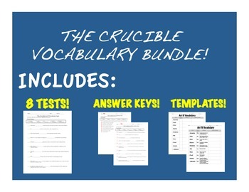 Preview of The Crucible VOCABULARY BUNDLE! *GREAT DEAL!*