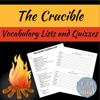 Preview of The Crucible Vocabulary List and Quizzes