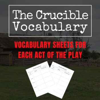 vocabulary the crucible reading assignment 5