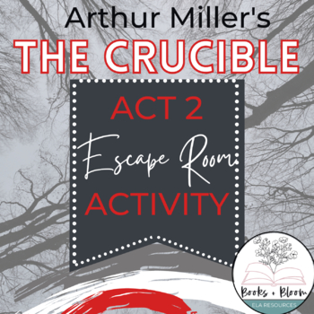 Preview of "The Crucible" by Arthur Miller: Act 2 Engaging Escape Room Review Activity
