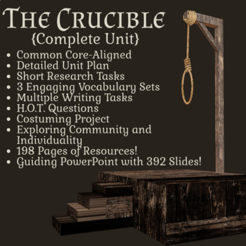Preview of The Crucible by Arthur Miller - Full Unit (198 pages of resources!)