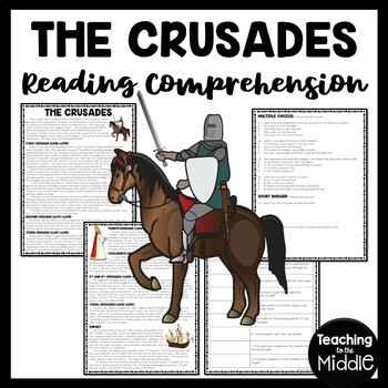 Preview of The Crusades Reading Comprehension Worksheet Christianity Islam Middle Ages