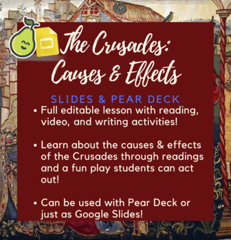 Preview of The Crusades: Causes & Effects Google Slides & Pear Deck
