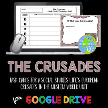 Preview of The Crusades Task Cards DISTANCE LEARNING