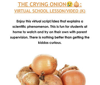 Preview of The Crying Onion: Virtual School Experiment Script