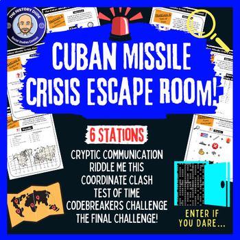 Preview of The Cuban Missile Crisis Escape Room Lesson Plan and Activity Printable!