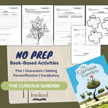 Preview of The Curious Garden | Earth Day Literacy Activity | Personification, Plot, Vocab