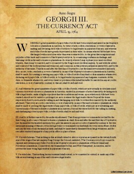 Preview of The Currency Act of 1764