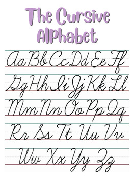 The Cursive Alphabet Poster by Cute and Creative Resources | TPT