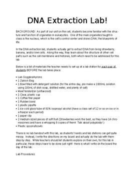 banana dna extraction lab procedure
