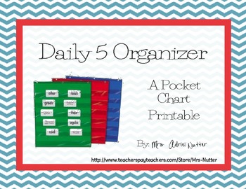 The Daily 5 Center Organizer, Pocket Chart Printable, The Daily 5 Printable