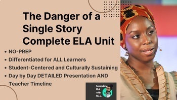 Preview of The Danger of a Single Story COMPLETE 4-week ELA UNIT with NO PREP