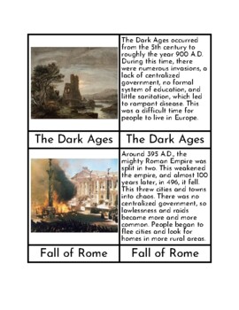 Preview of The Dark Ages - Three/Four Part Cards