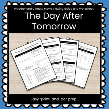Preview of The Day After Tomorrow Movie Viewing Guide & Worksheets
