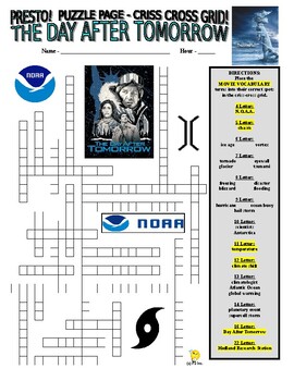 Preview of The Day After Tomorrow Puzzle Pages (science wordsearch / criss-cross/ climate)