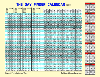 Preview of The Day Finder Calendar