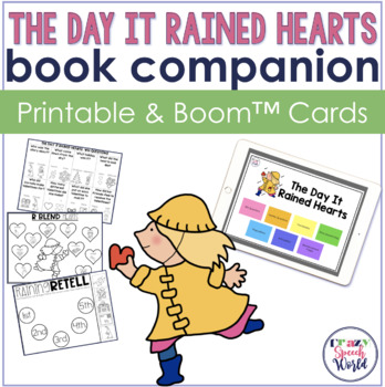 Preview of The Day It Rained Hearts Speech and Language Activities Boom Cards & Worksheets