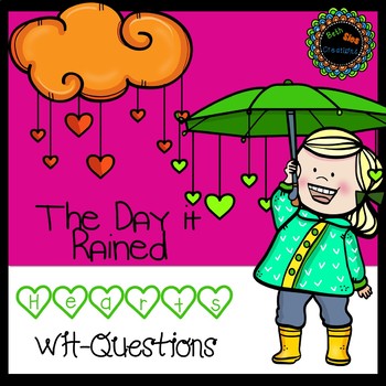 Preview of The Day It Rained Hearts Wh-Questions No Print Speech Therapy Book Companion.