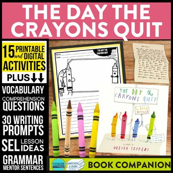 Preview of THE DAY THE CRAYONS QUIT activities READING COMPREHENSION - Book Companion