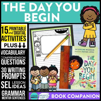 Preview of THE DAY YOU BEGIN activities READING COMPREHENSION - Book Companion read aloud