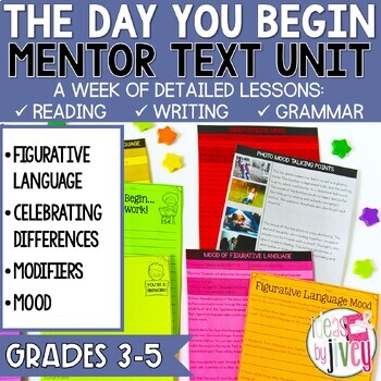 Preview of The Day You Begin Mentor Text Unit for Grades 3-5