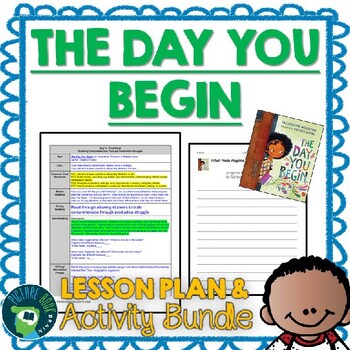 Preview of The Day You Begin by Jacqueline Woodson Lesson Plan and Google Activities