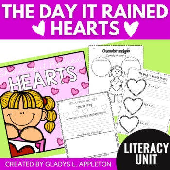 Preview of The Day it Rained Hearts Valentines Day Craft Book Companion Reading Activities