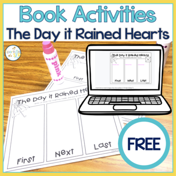 Preview of The Day it Rained Hearts Sequencing Retell Print + for Google Slides(TM) FREE