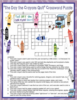crossword puzzle crayons quit activities drew daywalt word