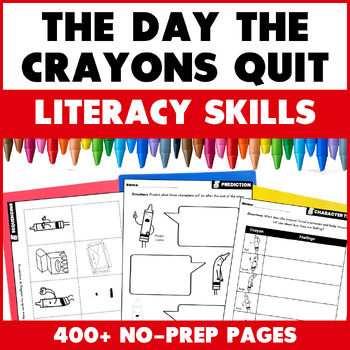 Preview of The Day the Crayons Quit Book Activities - Reading Comprehension Literacy Skills
