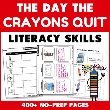 Preview of The Day the Crayons Quit Book Activities - Reading Comprehension Literacy Skills