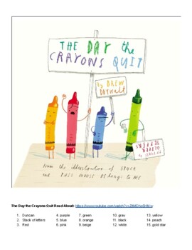 Preview of The Day the Crayons Quit Adapted Story