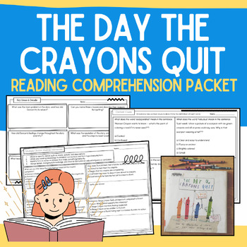 Preview of The Day the Crayons Quit: Reading Literature Comprehension Skills No-Prep Packet