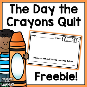 Preview of The Day the Crayons Quit Mini Response - Free